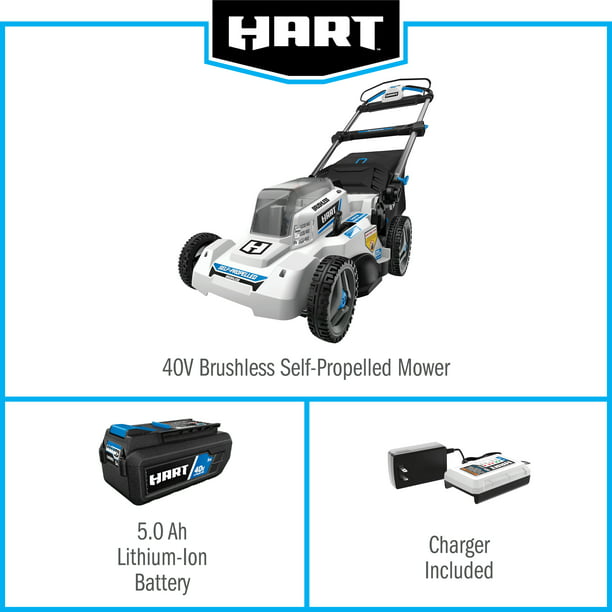 Restored HART Self-Propelled Mower Kit | 40-Volt | Cordless | Brushless | 20-inch | (1) 5.0Ah Lithium-Ion Battery | (1) Battery Charger (Refurbished)