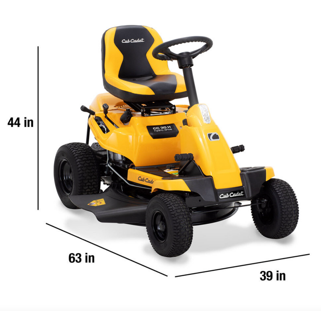 Cub Cadet CC30H Compact Riding Lawn Mower | 30 in. | 10.5 HP | High-Back Seat | 344cc Briggs & Stratton Engine | Hydrostatic Transmission (Open Box) | In-Store Exclusive