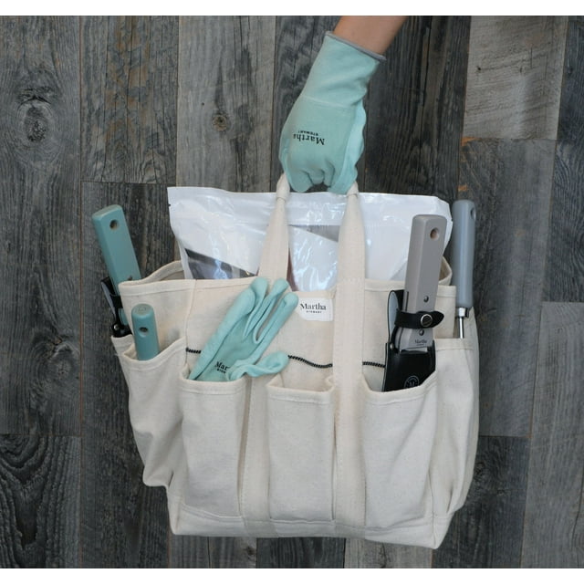Restored Martha Stewart MTS-CNVBG-MBK Heavy-Duty Canvas Garden Bag (Black) (Refurbished)