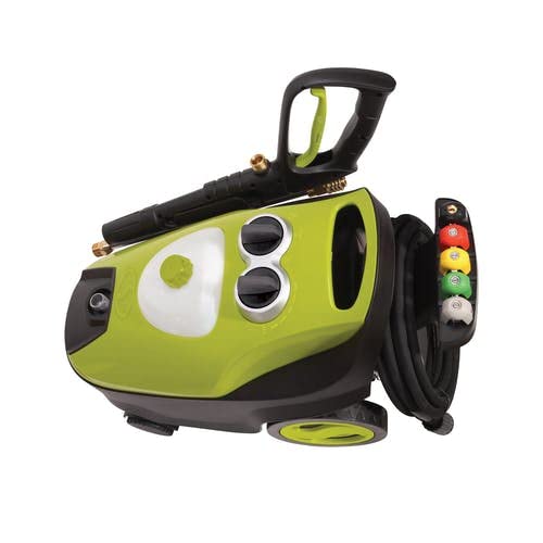 Restored Sun Joe SPX3220 Follow-Along 4-Wheeled Electric Pressure Washer w/ Pressure-Select High-Low Technology, 5-Quick Connect Nozzles, & Onboard Soap Tank (Refurbished)