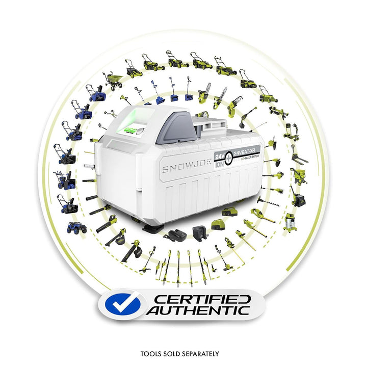 Restored Snow Joe Certified Authentic IONMAX System Compatible 24VBAT-XR EcoSharp Pro Lithium-Ion Battery, 24 Volt, 5.0-Ah (Refurbished)