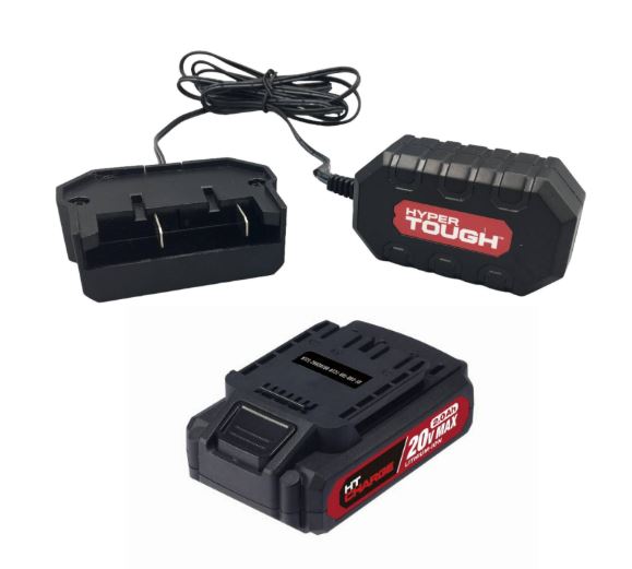 Restored Hyper Tough 20V 2.0Ah Battery & Charger Combo | (HT21-401-003-10 / JS-22055-117UN) | Reliable Power & Charging Upgrade (Refurbished)