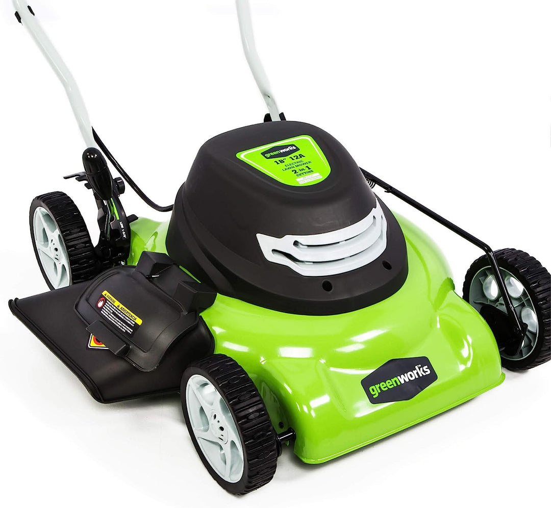 Restored Greenworks 12 Amp 18" Corded Electric Lawn Mower (Refurbished)