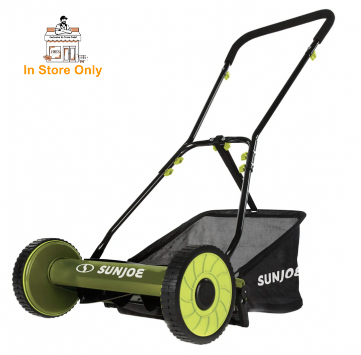 Restored Sun Joe MJ500M | In-Store Exclusive | Manual Reel Mower w/ Grass Catcher | 16 inch (Refurbished)