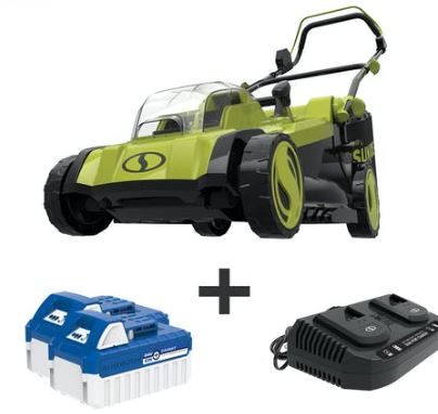 Restored Sun Joe 24V-X2-17LM | Battery Mulching Lawn Mower | 670 W Brushless Motor | 17 in | Grass Catcher | 48V iON | (Refurbished)