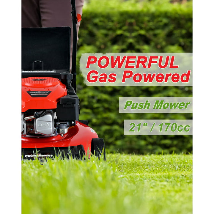 Restored PowerSmart DB2194PR | 21" 3-in-1 Gas Push Lawn Mower | 170cc | Steel Deck (Refurbished)