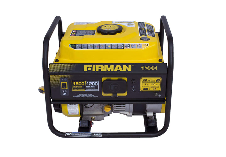 Restored Firman P01201 Gas Generator | 1500 Watts | 80cc Engine | 12 HR Run Time | Low Oil Shut Off | Generator Only (Refurbished)