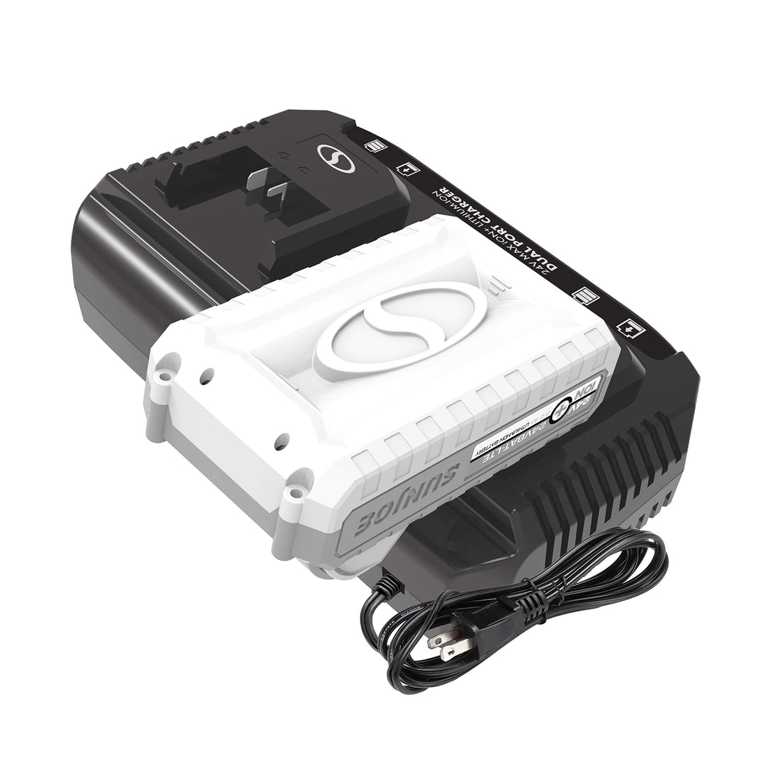 Restored Snow Joe 24VCHRG-DPC | 24V IONMAX Dual Port Quick Charge Docking Station| Certified Authentic (Refurbished)