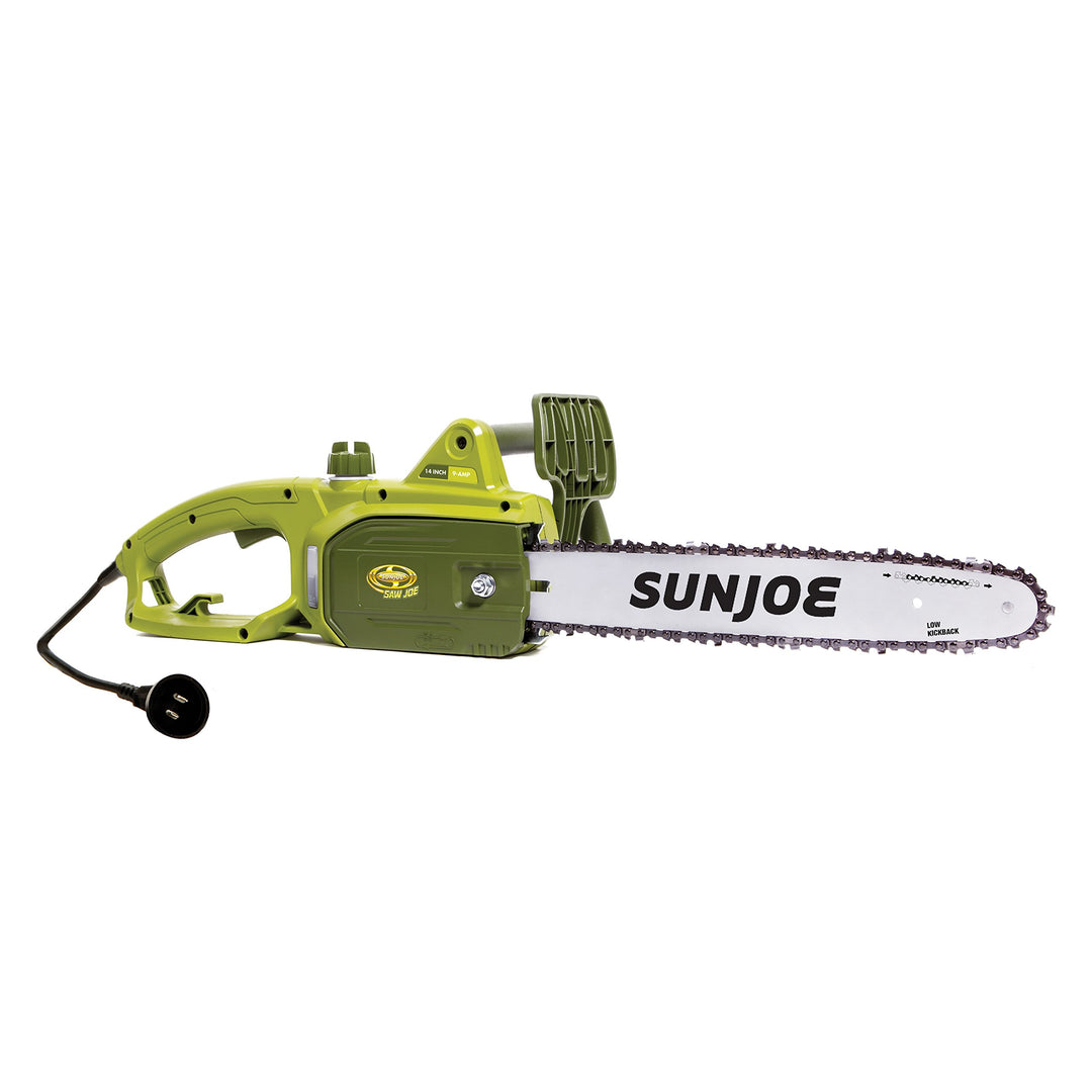 Restored Sun Joe SWJ699E 14-Inch 9.0 Amp Electric Chain Saw, Green (Refurbished) (Red)