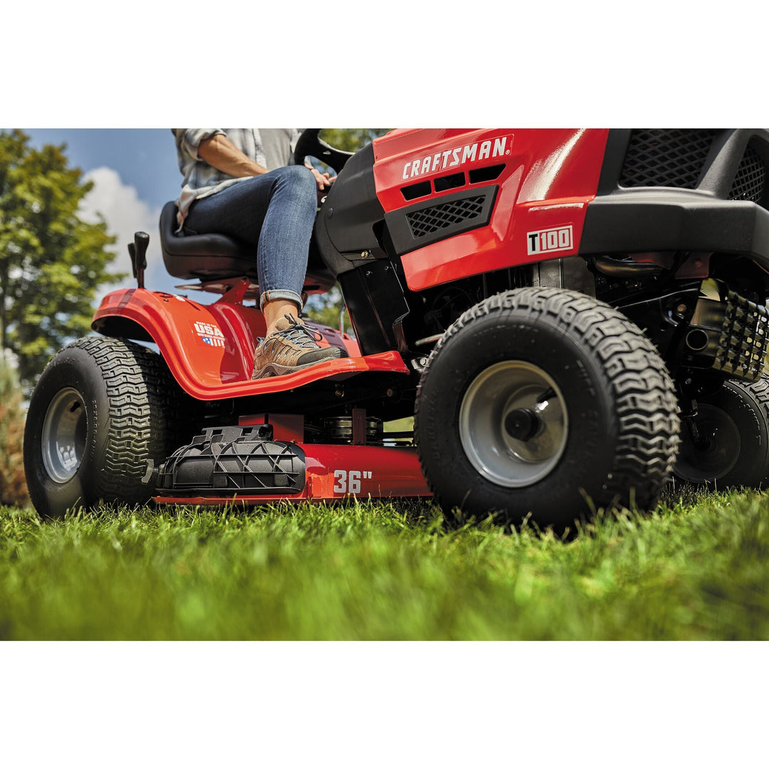 Restored Craftsman T100 | 36 In. Riding Lawn Mower with Mulching Capability | 11.5-HP Briggs & Stratton Engine (Refurbished)