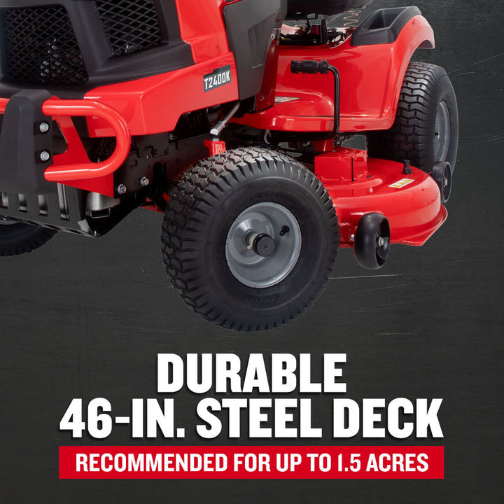 CRAFTSMAN T2400K | 46in 22HP TURN TIGHT Gas Riding Lawn Mower | KOHLER Twin-Cylinder 7000 Series Engine | Hydrostatic Transmission