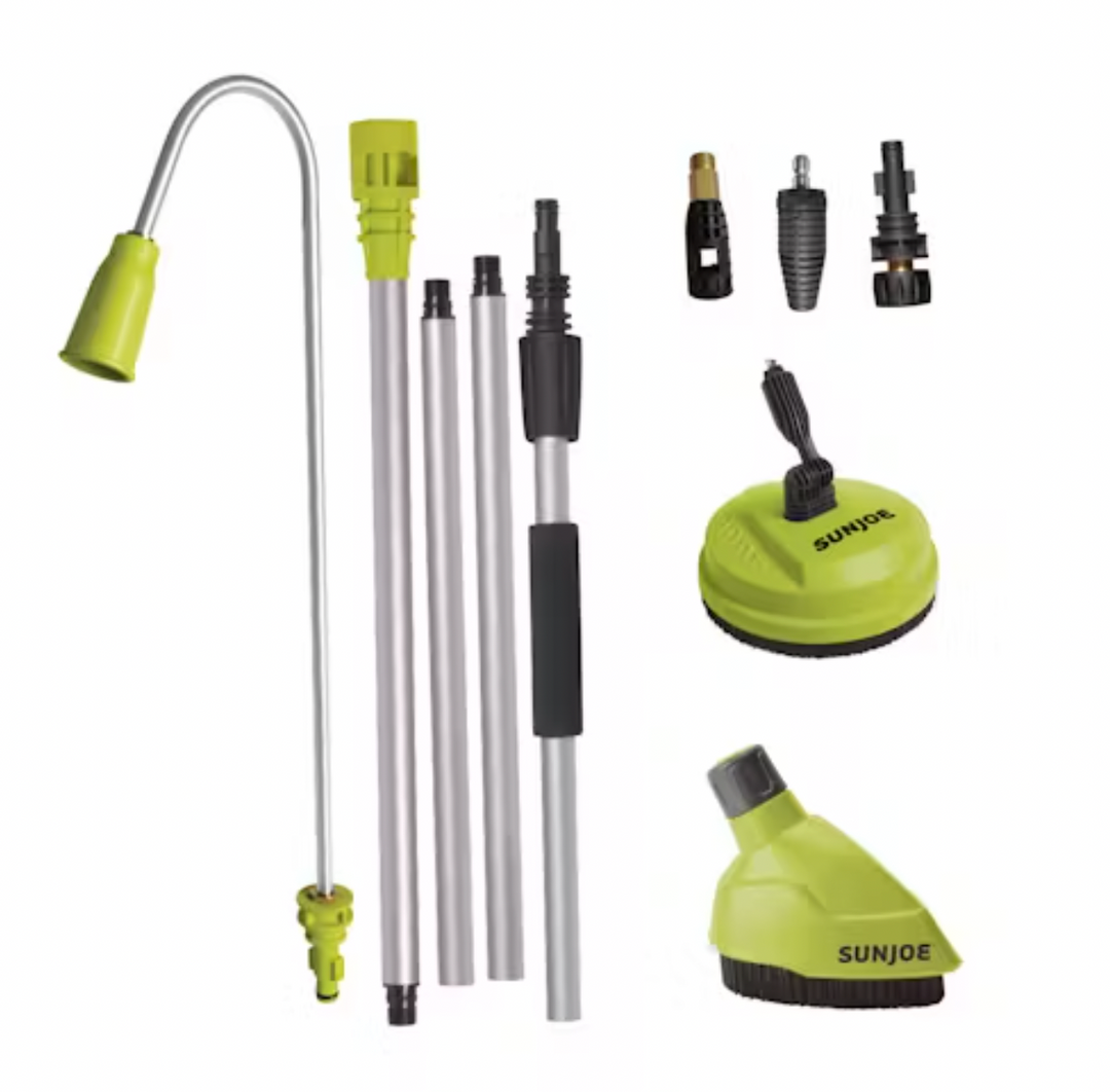 Sun Joe SPX-HCS-MAX Cleaning System | For SPX Pressure Washers | W/ Turbo Nozzle, Splashguard, Extension Wand, Gutter Cleaner & More (Refurbished)