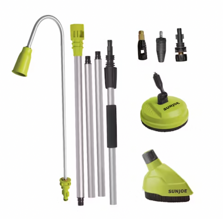 Sun Joe SPX-HCS-MAX Cleaning System | For SPX Pressure Washers | W/ Turbo Nozzle, Splashguard, Extension Wand, Gutter Cleaner & More (Refurbished)