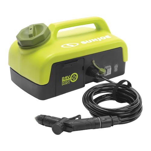 Restored Sun Joe 24V-PSW25 | Cordless Go-Anywhere Portable Sink/Shower Spray Washer Kit |  24-Volt* IONMAX | 116 PSI Max* | 1.5 GPM Max* | 2.5 Gal | W/ 2.0Ah Battery + Charger (Refurbished)