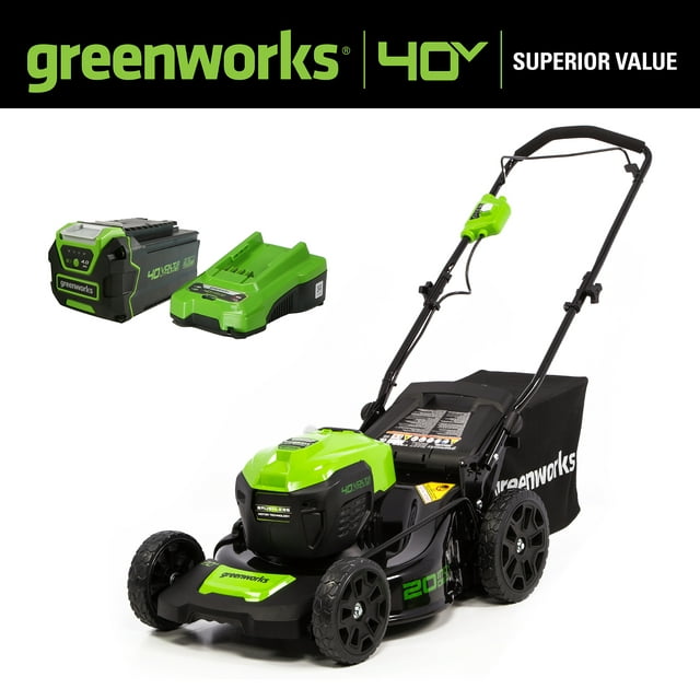 Restored Scratch and Dent Greenworks Brushless Push Lawn Mower | 40V | 20" | With 4.0 Ah Battery & Quick Charger | 2516302VT (Refurbished)