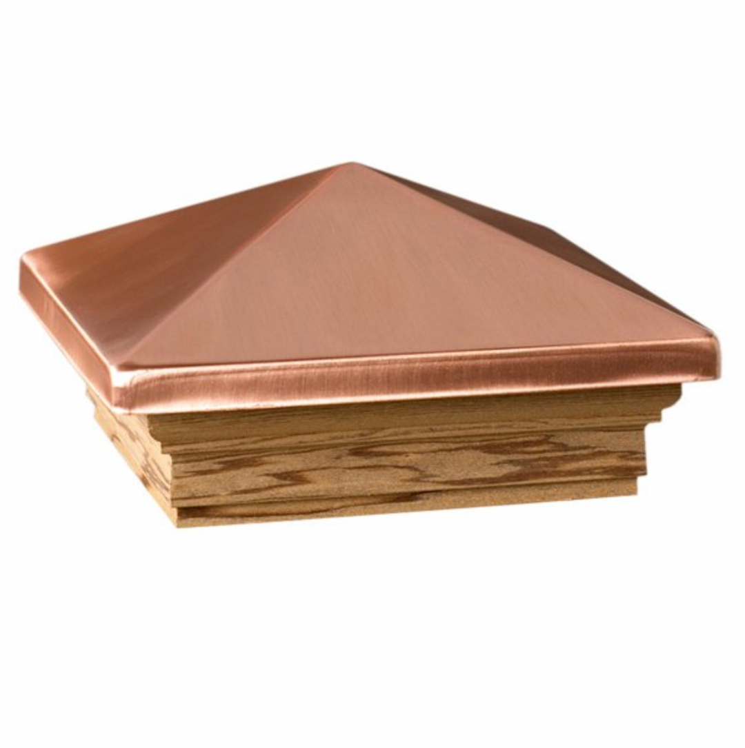 Deckorators 72223 Victoria High Point Copper Post Cap with Treated Base (Nominal 4"x4")