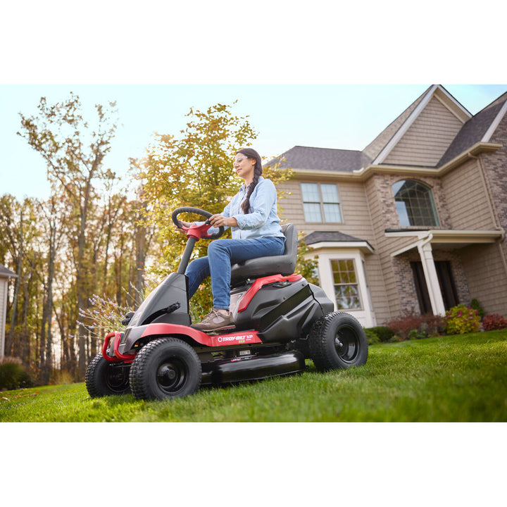 Troy-Bilt TB30E XP 30 in. 56-Volt MAX 30 Ah Battery Lithium-Ion Electric Drive Cordless Riding Lawn Tractor with Mulch Kit Included