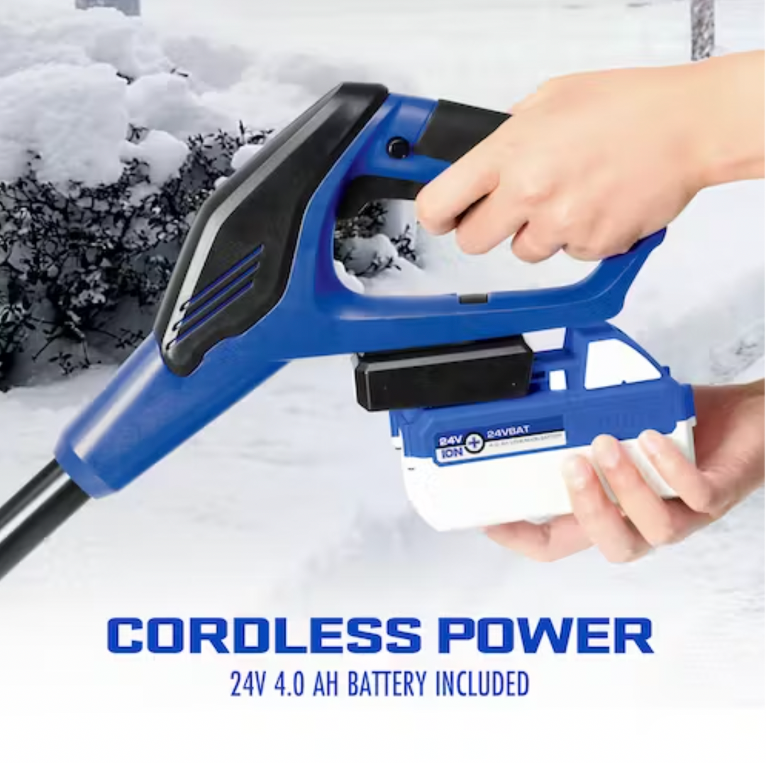 Restored Snow Joe 24V-SS13-TV1 Bundle | 13" Cordless Snow Shovel | 4-Ah Battery | Quick Charger | Cover + Ice Dozer Included (Refurbished)
