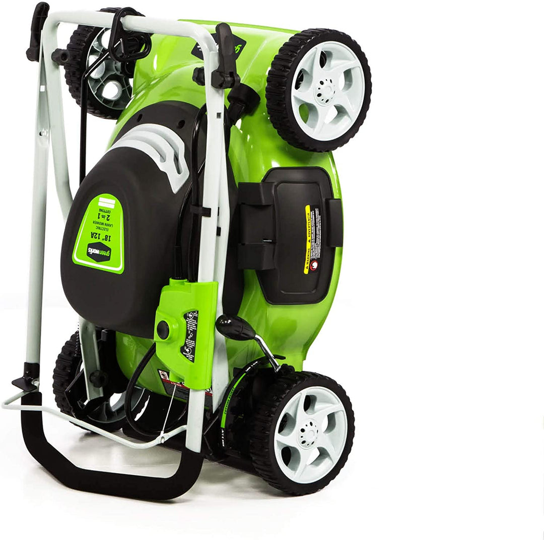 Restored Greenworks 12 Amp 18" Corded Electric Lawn Mower (Refurbished)