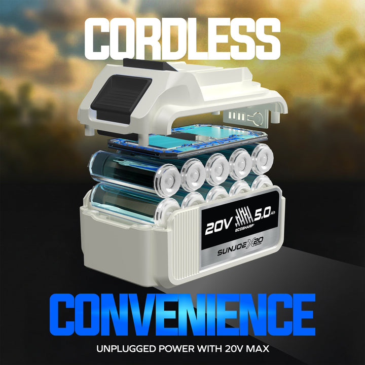 Sun Joe 20-Volt ECOSHARP Cordless X20 Pressure Sprayer | 290 PSI | W/ 5000 mAh (5.0-Amp) Battery + Charger (Refurbished) | In-Store Exclusive