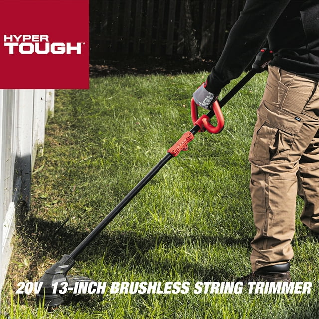 Restored Hyper Tough Brushless String Trimmer | Battery Powered | 20V Max | 13" | 4.0Ah | Rapid Reload Trimmer Head | HT22-401-03-02 (Refurbished)