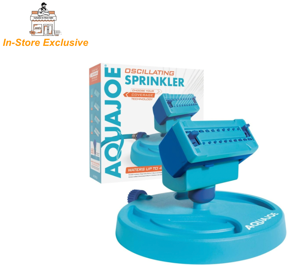 In-Store Exclusive | Aqua Joe AJ-OSPR20-RPK | Oscillating Sprinkler On Sled Base | 20-Nozzle | Gear Driven | Adjustable (6-Pieces Display) (Open Box)