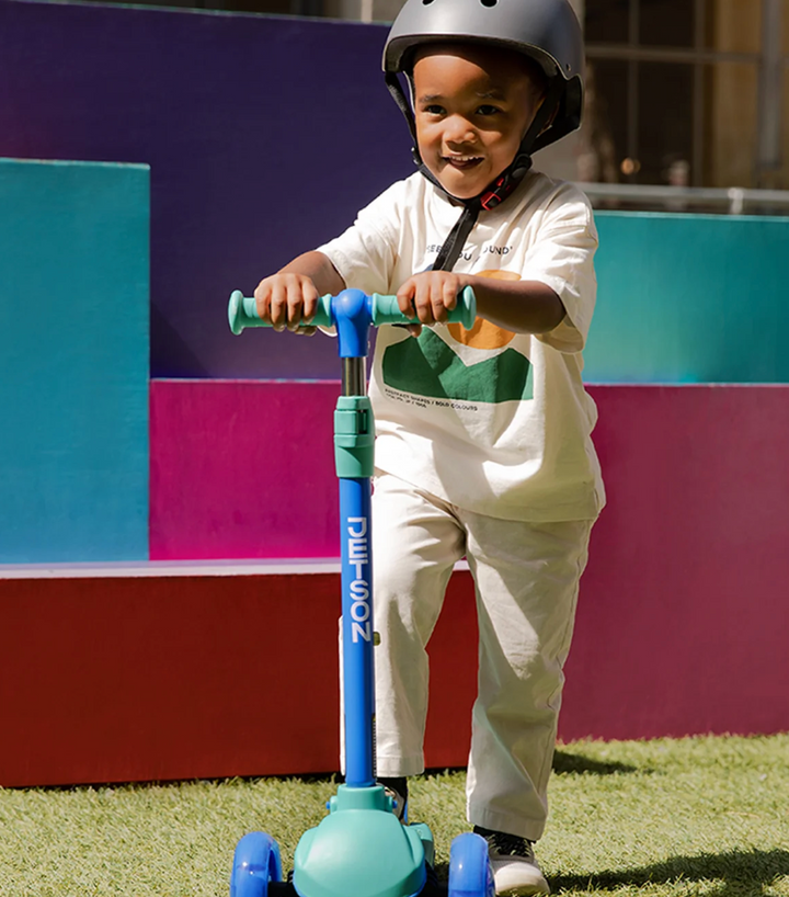 Jetson Gem Learn & Grow 3-Wheel Kids Scooter | Adjustable Handlebar | Lean-to-Steer Ride | Motion LED Wheels | Ages 3+ | JGEM-BLU | In-Store Exclusive