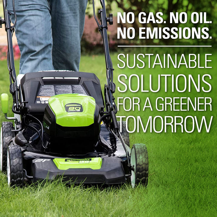 Restored Greenworks LMB408 | 80V 21" Cordless Battery Self-Propelled Lawn Mower | W/ 4.0Ah Battery & Charger (Refurbished)