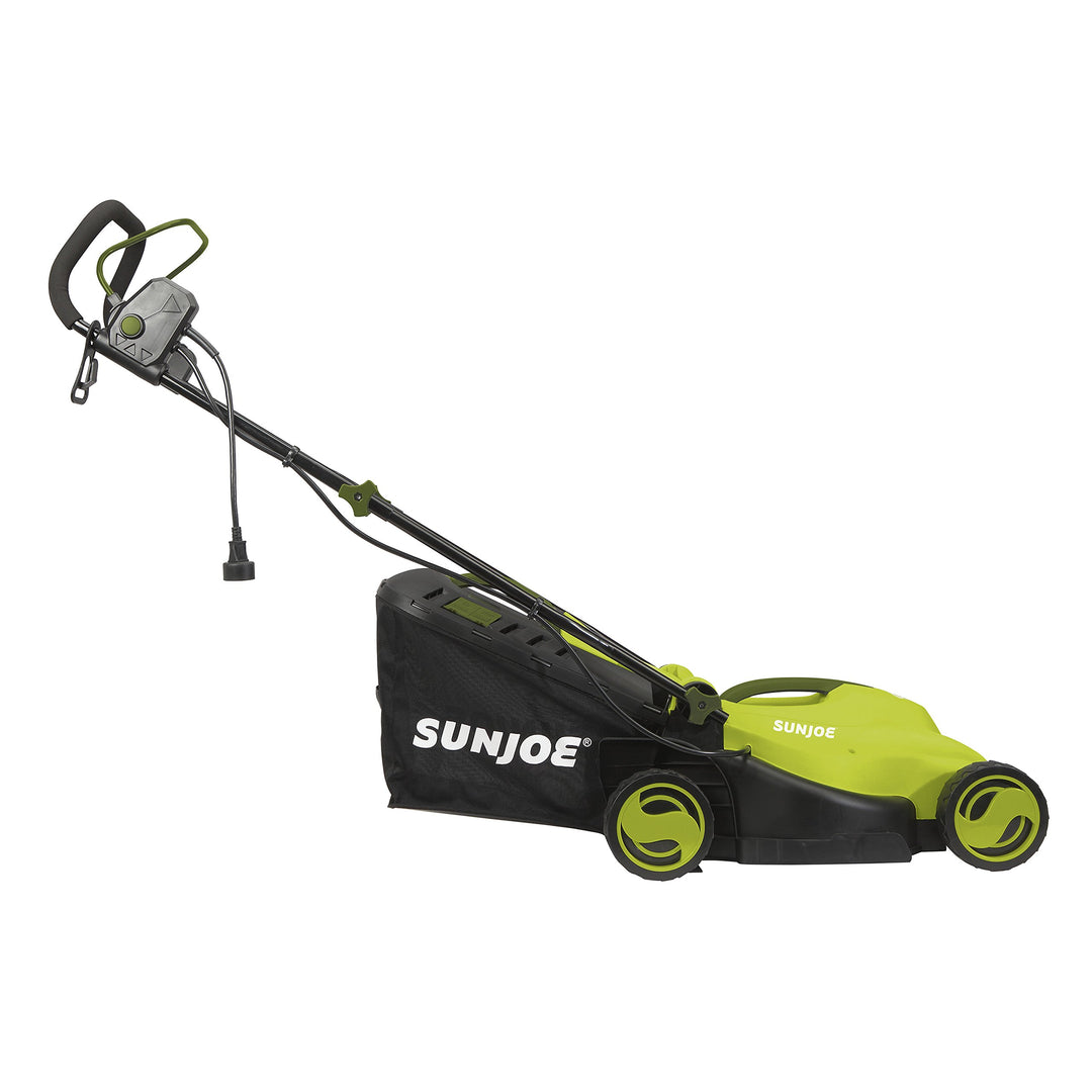 Restored Sun Joe MJ400E | 13in Electric Lawn Mower | 12-Amp | w/ Grass Collection Bag (Refurbished)