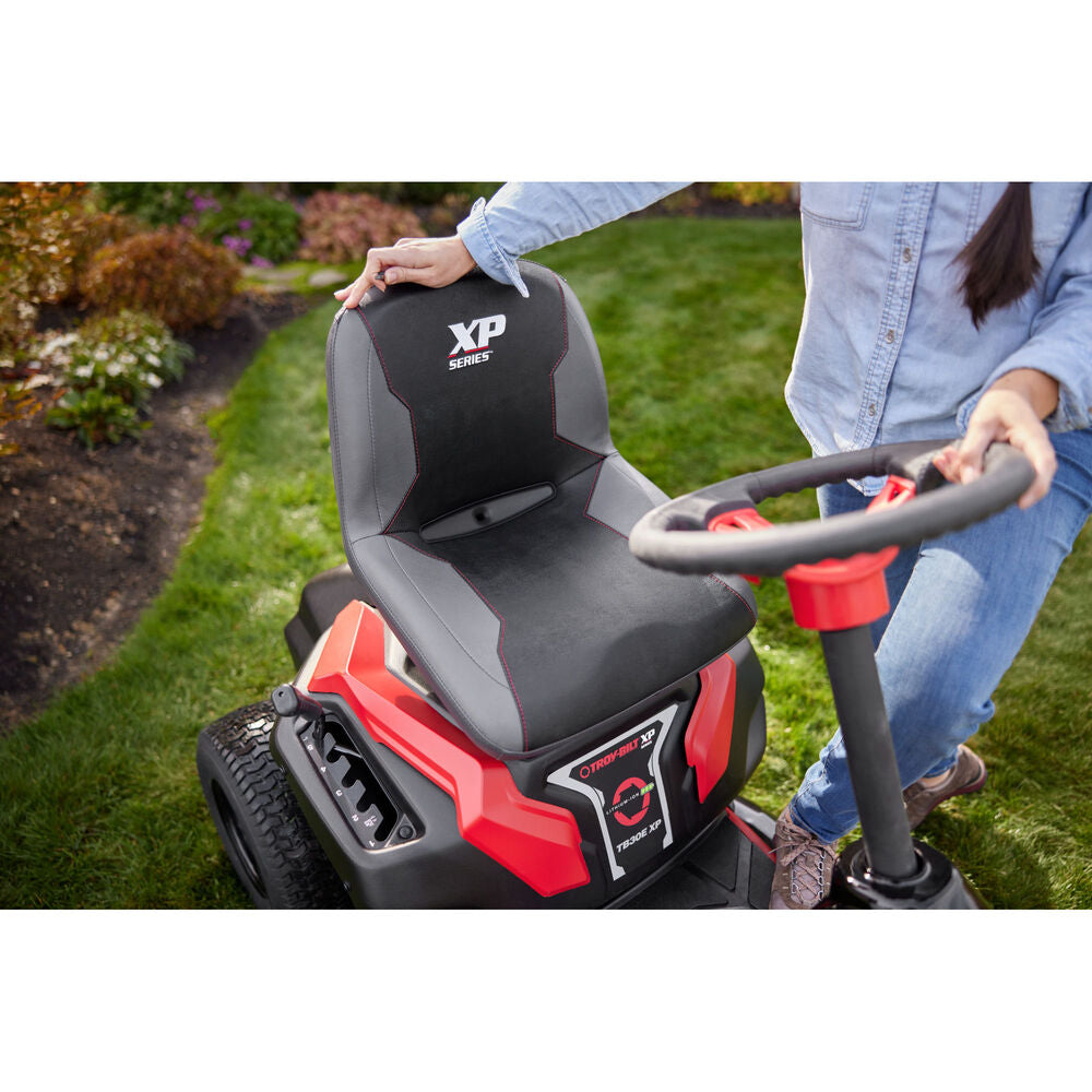 Troy-Bilt TB30E XP 30 in. 56-Volt MAX 30 Ah Battery Lithium-Ion Electric Drive Cordless Riding Lawn Tractor with Mulch Kit Included