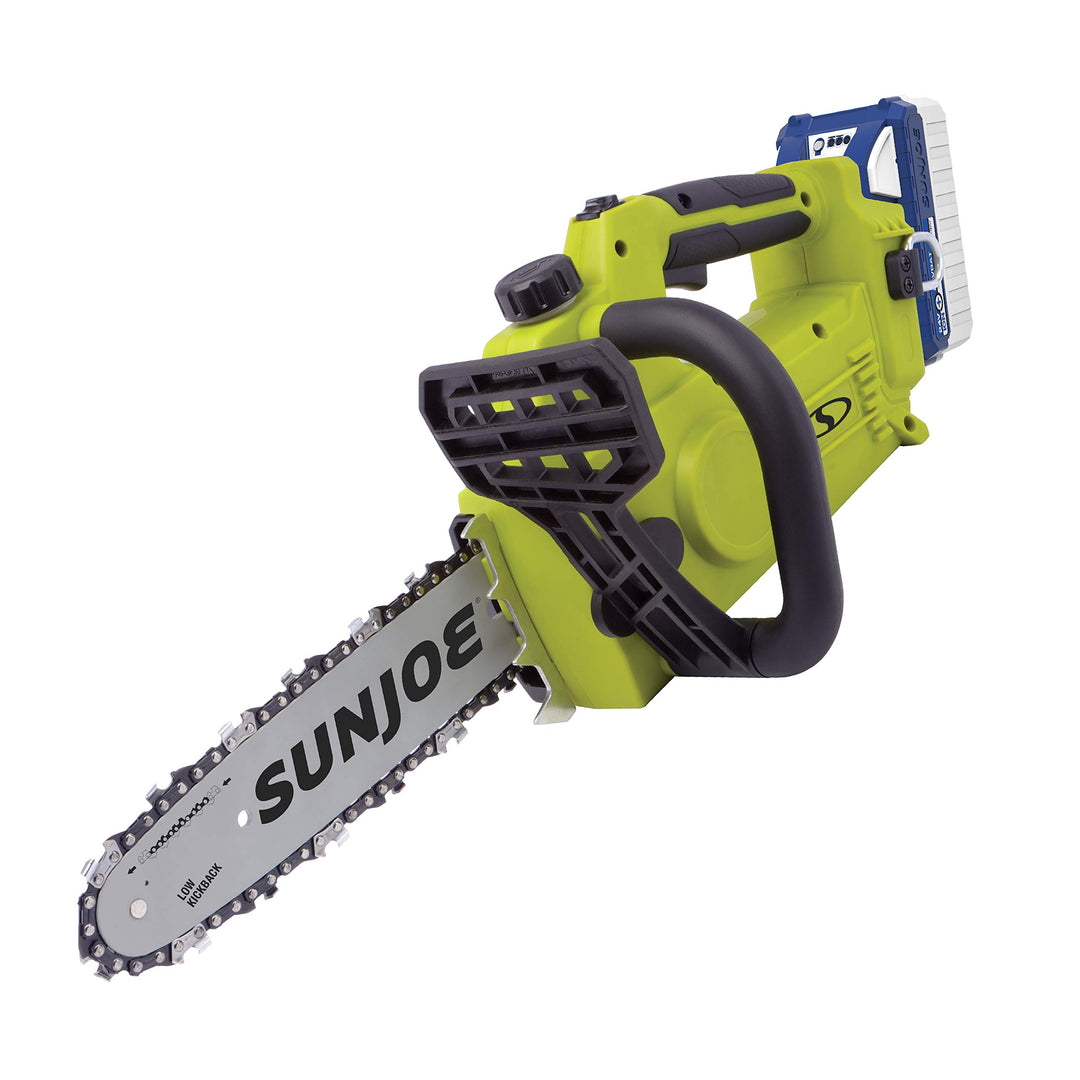 Restored Sun Joe 24V-10CS 24-Volt IONMAX 10-Inch Cordless Chain Saw, Kit (w/ 4.0-Ah Battery + Charger) (Refurbished)