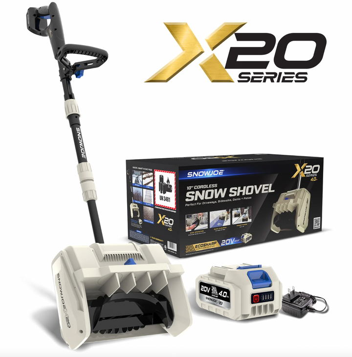 Snow Joe 20-Volt Cordless Snow Shovel Kit | Directional Chute | Brushless Motor | W/ 4.0-Ah Battery + Charger (Refurbished) | In-Store Exclusive