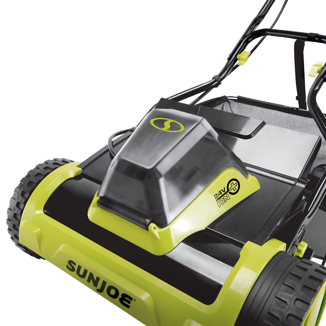 Restored Sun Joe 24V-CRLM15-CT | 24-Volt iON+ Cordless Push Reel Mower | Tool Only | Rear Collection Bag (Refurbished)