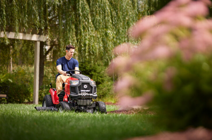 Troy-Bilt Bronco 46 Riding Lawn Mower | 547cc | 46" Side-Discharge, Twin-Blade, Steel Cutting Deck | AutoDrive Transmission