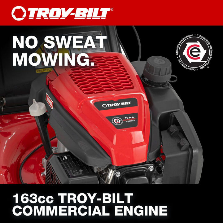 Restored Troy Bilt TB230C | 21in High-Wheel Self-Propelled Mower | Commercial 163cc Troy-Bilt Engine | 11" Rear Wheels | 3-in-1 Deck | Variable Speed FWD (Refurbished)