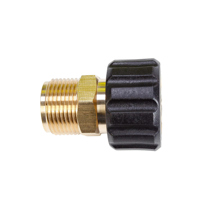 Restored Sun Joe SPX-M22M2F | 14mm Male to 15mm M22 Female High Hose Adapter | Fits SPX Series Pressure Washers for Other Accessory Brands | Brass (Refurbished)