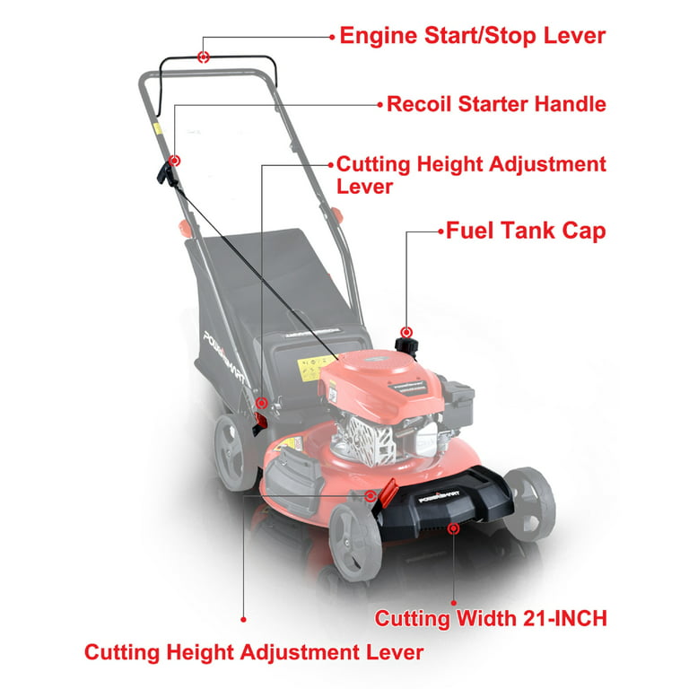 Restored PowerSmart DB2194PR | 21" 3-in-1 Gas Push Lawn Mower | 170cc | Steel Deck (Refurbished)