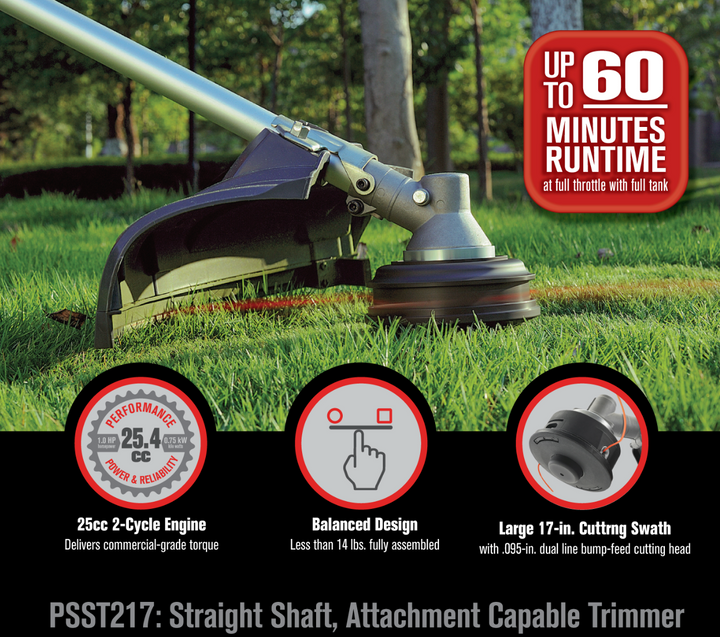 PRORUN PSST217 | 25.4cc 17″ Gas Attachment Capable String Trimmer | In-Store Exclusive