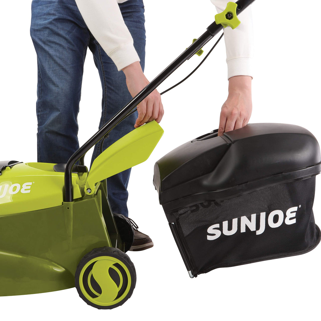 Restored Sun Joe MJ24C-14-XR | 24-Volt iON+ Cordless Brushless Lawn Mower Kit | 14-Inch | W/ 5.0-Ah Battery and Charger (Refurbished)