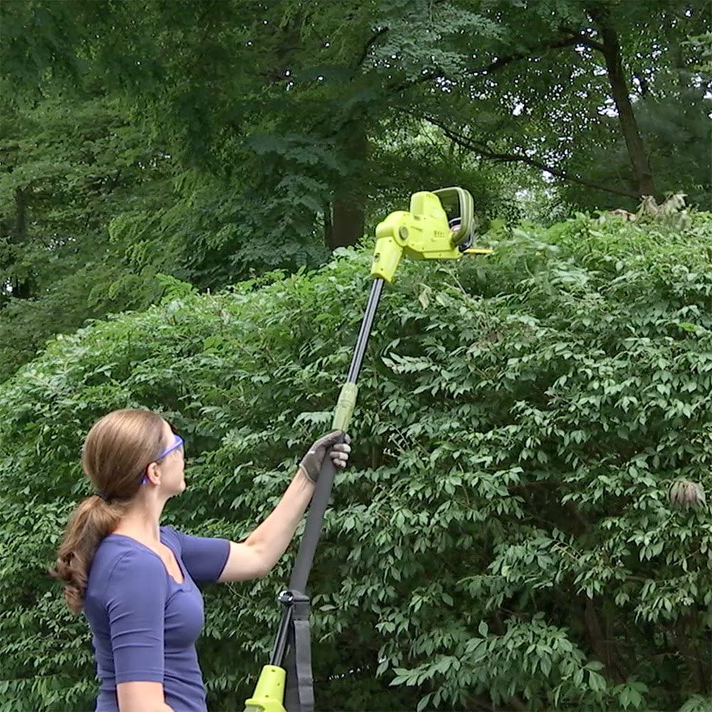 Restored Sun Joe SJH902E 21-in 4-Amp Multi-Angle Electric Telescoping Pole Hedge Trimmer (Refurbished)
