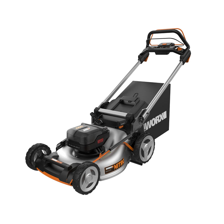 Restored Scratch and Dent Worx Nitro WG753 40V Power Share PRO 21" Cordless Self-Propelled Lawn Mower (Batteries & Charger Included) (Refurbished)