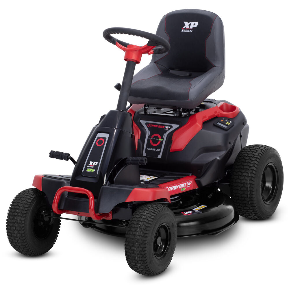 Troy-Bilt TB30E XP 30 in. 56-Volt MAX 30 Ah Battery Lithium-Ion Electric Drive Cordless Riding Lawn Tractor with Mulch Kit Included