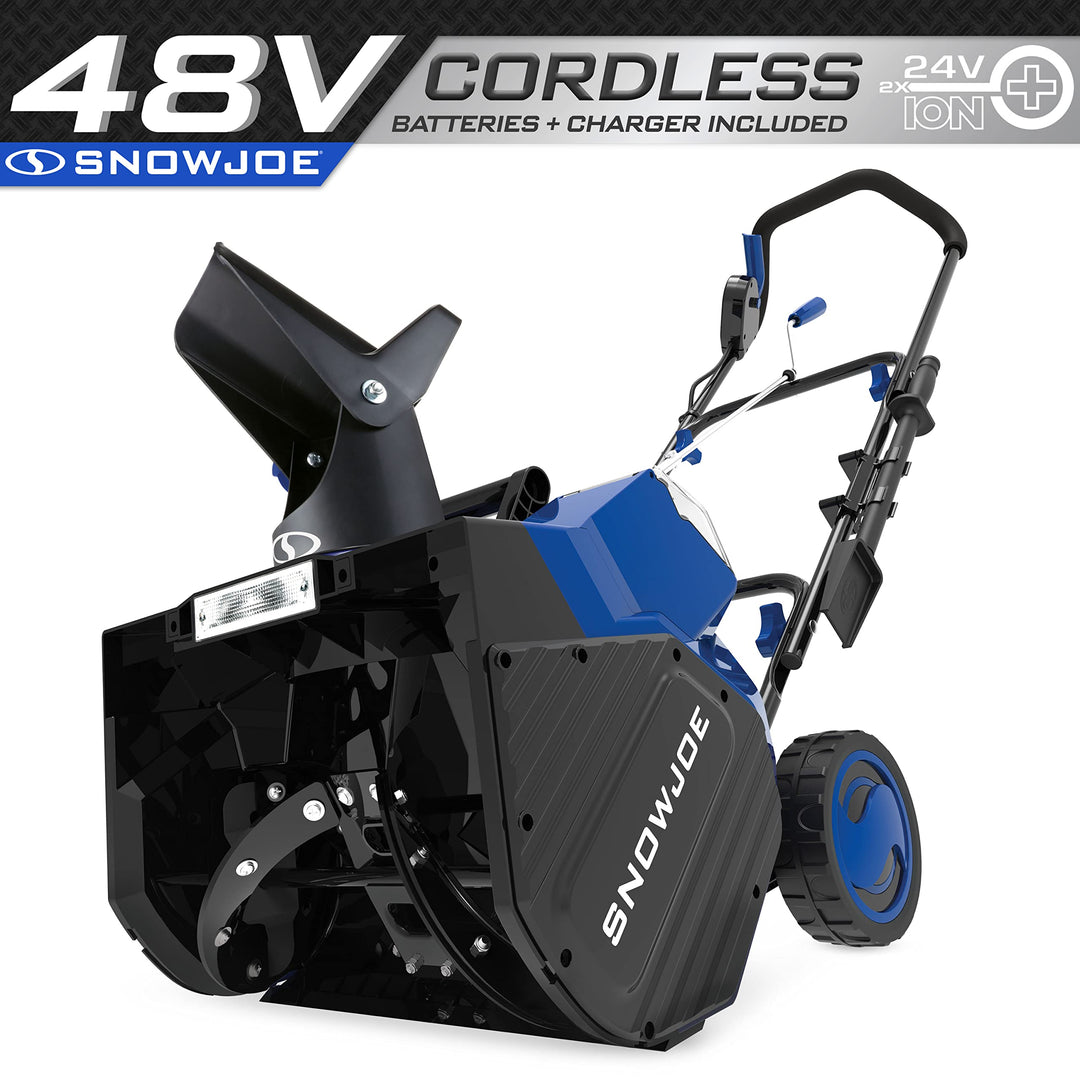 Restored Snow Joe 24V-X2-SB18 18-Inch 48-Volt 5-Ah Cordless Snow Blower, (2x5.0 AH Batteries and Charger) (Refurbished)