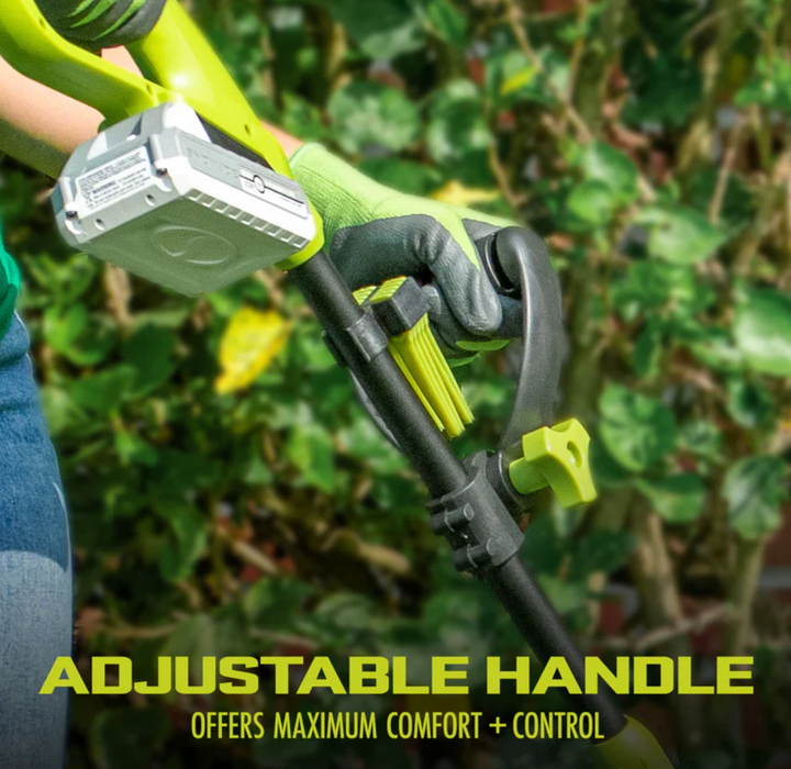 Restored Sun Joe 24V-HT18-GT10-LTE | 24V Cordless Hedge Trimmer + Stringless Grass Trimmer | W/ 2.0-Ah Battery + Charger (Refurbished)