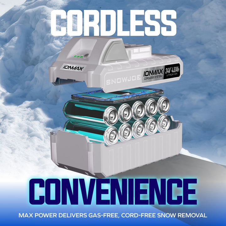 Snow Joe 24V-X2-SB18-GO | 48V Cordless Snow Blower Kit | 18-Inch | W/ 2 x 4.0-Ah Batteries + Charger (Refurbished) | In-Store Exclusive