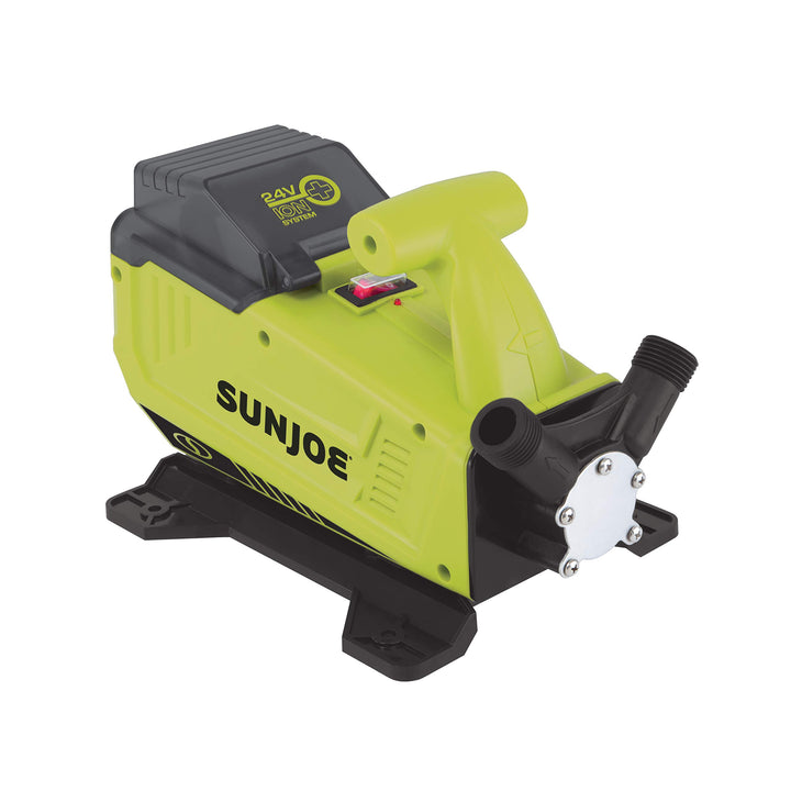 Restored Sun Joe 24V-XFP5-LTE | 24-V Cordless Transfer Pump Kit | 5.0-GPM | 13-Ft Suction Lift | 52-Ft Head Height | W/ 2.0-Ah Battery + Charger (Refurbished)