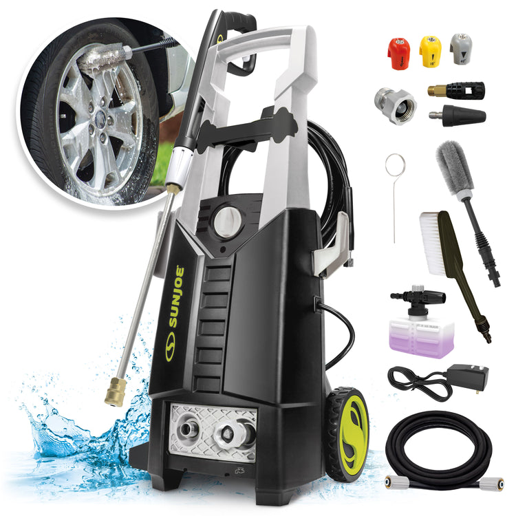 Restored Sun Joe SPX2700-MAX Electric Pressure Washer | 13-Amp | W/ Utility Bristle Brush + Rim Brush | Quick Connect + Turbo Nozzles (Refurbished)