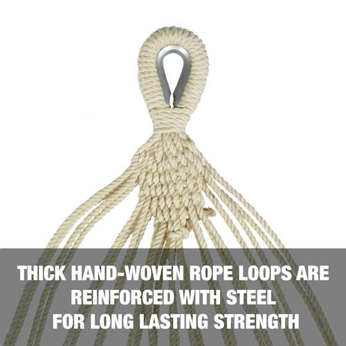 3 Pack | Bliss Hammocks BH-400W5CA | 40" Wide Hammock | Hand-Woven Rope Loops & Hanging Ropes | Outdoor, Patio, Backyard | Durable, Cotton & Polyester Blend | 220 Lbs Capacity | Patriotic Stripe