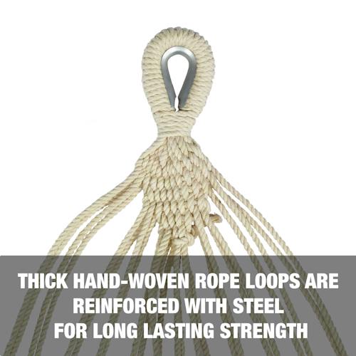 Bliss Hammocks BH-400W5CA | 40" Wide Hammock | Hand-Woven Rope Loops & Hanging Ropes | Outdoor, Patio, Backyard | Durable, Cotton & Polyester Blend | 220 Lbs Capacity | Patriotic Stripe