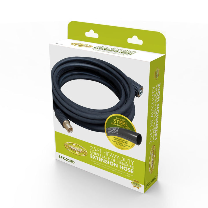 Restored Sun Joe SPX-25HD | 25-ft Universal Heavy-Duty Pressure Washer Extension Hose | For SPX Series and Others | Black (Refurbished)